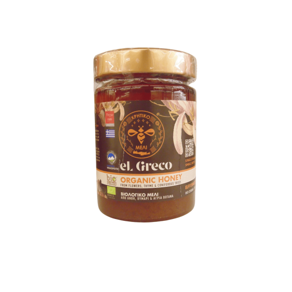 EL GRECO Organic Honey from Flowers, Thyme & Coniferous Trees 450g